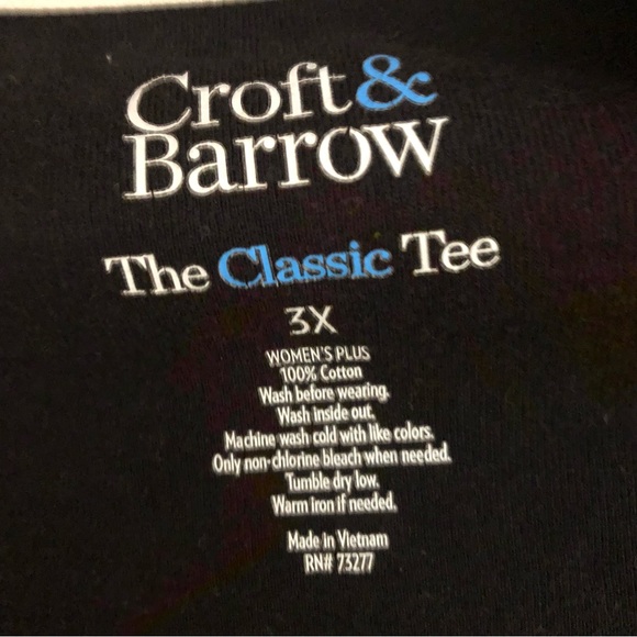 Croft & Barrow ladies 3x black with white polka dots shirt. - Picture 4 of 8